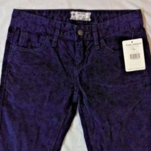 Free People Peacock Blue Low-rise Skinny Sz 24